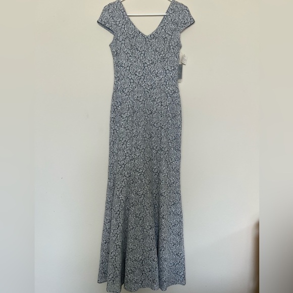 Alex Evening Wear 4 Elegant Gray Lace Evening Gown Mermaid formal NWT - Picture 11 of 12